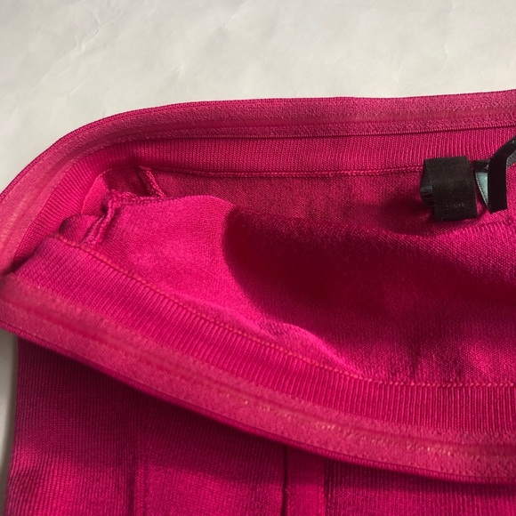 Hot Pink Body Con Strapless Dress - Picture 6 of 6